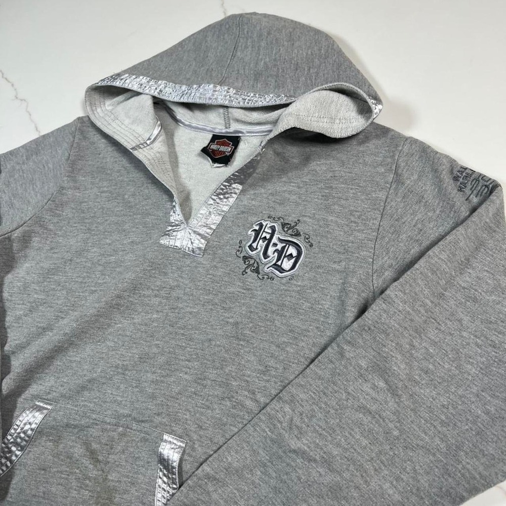 Vintage Y2K cute women's Harley Davidson lightweight pullover hoodie sweatshirt